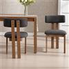 chairus 2 PZ Sedie Cucina in Tessuto con Gambe in Legno, Grigio
