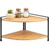 eluno Scaffale per spezie con ripiani in bambù e protezione dai graffi, scaffale da cucina autoportante, versatile, organizzatore per più spazio e ordine - Combinazione di bambù e metallo (nero)