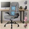 ALFORDSON Sedia Ufficio Ergonomica con Massaggio, Sedia Scrivania con Supporto Lombare, Poltrona Girevole ad Altezza Regolabile per Ufficio e Studio Sala Riunioni, Portante 150 kg, Tessuto(Grigia)