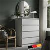 Home Collective Cassettiera larga 80cm con 4 cassetti cassettiera mobile stretto in legno credenza alta camera da letto soggiorno corridoio ufficio organizzatore 80x100 cm (LxA) bianco