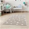 Jimri Tappeto per bambini Dots con pois - Tappeto per la camera dei bambini - Tappeti per la camera dei bambini (beige, 120 x 170 cm)