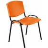 SEDIAOFFICE - Sedie Ufficio Senza Ruote, Sedia Scrivania Ergonomica, per Studio, Sala D'Attesa, Sala Riunioni e Conferenze, Comoda Sedia Ufficio Economica Senza Braccioli (Arancio)