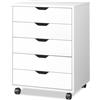 DEVAISE Archivio a 5 Cassetti, Mobile Sottoscrivania in Legno per Documenti A4/Letter/Legal, Bianco
