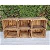 PYXIDAS Cassette in Legno Naturale o Effetto Bruciato 40x30x25 cm - Lungo o Corto - Set Decorativo e Contenitore Robusto, Pronto all'Uso per Casa, Cucina, Arredo Rustico (Effetto Bruciato Corto, 3)