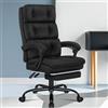 ALFORDSON Sedia Ufficio, Reclinabile 150°, Schienale Alto, Doppio Strato, Girevole 360° per Casa, sedia da scrivania, Tessuto, Nero