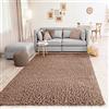 VIMODA Primo Shaggy Tappeto Pelo Lungo Tappeti Moderni per Soggiorno Camera Letto in Bianco e Nero Nougat Marrone Chiaro Marrone Chiaro, 120x170 cm