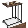 tectake® Tavolino Salotto 48x35x70cm, Tavolino da Divano o Letto, 4 Rotelle, Tavolinetto Divano, Salotto, Camera per Libri, Laptop, Piante, Snack e Bevande, Casa, Ufficio - Legno Industriale Scuro