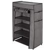 AKTIVE Max Home Scarpiera in tessuto, 60x30x90 cm, 4 ripiani, 4 tasche, Copertura avvolgibile, Fodera rimovibile grigia, Peso supportato 10 kg, Mobili da campeggio, Temporaneo (18817)