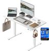 WOLTU Scrivania Elettrica Regolabile in Altezza 72-118 cm, con 3 Memorie e 2 Ganci - Bianco, Silenziosa, Capacità di Carico 80 kg - per Ufficio, Casa, Gaming e Studio, 120x60 cm