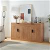 [en.casa] Comò con 2 Cassetti e 4 Ante per Soggiorno Sala da Pranzo Camera da Letto Ingresso Mobile Organizzatore 75 x 140 x 40 cm - Effetto Rovere