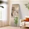 CLP Grande Specchio Gurnee, Specchio da appoggio e Specchio da Parete in Uno, Cornice in Metallo a Specchio a Figura Intera, Colore:Oro Brillare, Dimensione:150x50 cm