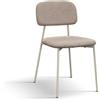 PAZZO DESIGN Sedia Miranda Set Da 4 Sedie, Sedie Cucina, Sedie Soggiorno, Sedia Design, Beige, Gambe Metallo Tortora - id_2194