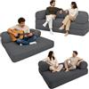 bananair - Divano 2 Posti Prodotto in Francia - Divano Letto Modulare in Schiuma ad Alta Densità e Tessuto in Velluto a Coste - Design Innovativo Boneless Couch, Spedito Compresso (Grigio Antracite)