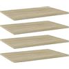 MOBCANT Ripiani per Libreria, Mensola da parete Mensole libri Hanging shelves Scaffale parete Utilizzabile per Camera da letto Bagno Ufficio Garage 4pz Rovere Sonoma 60x40x1,5cm Multistrato
