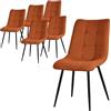 ML DESIGN modern living ML-Design Set di 6 Sedie per Sala da Pranzo Arancione Poltrona da Soggiorno con Rivestimento in Tessuto e Gambe in Metallo Nero Sedia da Cucina con Schienale Poltrone Imbottite per Ufficio