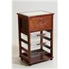 MASLEGNO CARRELLO PORTAPANE PORTAFRUTTA IN MASSELLO CON CASSETTI ACCIAIO VARIE FINITURE CON RUOTE (NOCE)