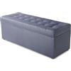 MG Design Pouf contenitore imbottito 45 × 120 cm Grigio - capacità ca. 140 L, fino a 300 kg, seduta morbida, struttura solida, già montato e facile da pulire