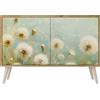 SPACEREBELS Cassettiera Moderna 111x57,3x42 Comò con immagini stampate Comodino con ripiani Design Contemporaneo mobili soggiorno 2 Ante motivo naturale fiori foglie
