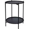 Spetebo Tavolino in metallo nero, 50 x 35 cm, 2 ripiani, pieghevole, tavolino da salotto