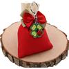 Viale Magico Kit Vassoio Economico Bomboniere Laurea Sacchetto in Stoffa Completo Portachiavi Tema Laurea (Vassoio 10 Pezzi Quadrifoglio e Coccinella)