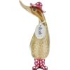 DCUK, Anatra Duckling in Legno con Berretto e Stivali a Pois Rosa