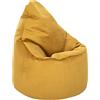 Loft 25 Adulto Poltrona a Sacco in Velluto, Morbido Sedia a Sacco da Interno di Qualità per Casa e Soggiorno, Design Ergonomico Leggero Puff Poltrona Sacco (Sacco di fagioli, Curcuma)
