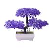 Steellwingsf Accogliente Pino Bonsai Simulazione Artificiale Vaso pianta Ornamento Home Decor scrivania Ornamento Purple