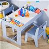 Clevich Tavolo 2 Sedie Bambini, Set Tavola con Spazio di Archiviazione