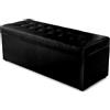 MG Design Pouf contenitore imbottito 45 × 120 cm Nero - capacità ca. 140 L, fino a 300 kg, seduta morbida, struttura solida, già montato e facile da pulire