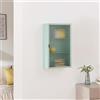 [en.casa] Mobiletto da Parete ad Anta in Vetro, 60x35x15 cm Menta Verde | Armadietto a Muro con 2 Ripiani, Pensile in Acciaio, Scanalato, per Stoccaggio Ingresso Corridoio Bagno Cucina