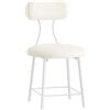 Hzuaneri Sgabello da Toeletta, Sgabello Abbinato da Toeletta, Sgabellos Trucco Imbottito, Poggiapiedi per Soggiorno, Sgabellos da Camera, con Gambe in Metallo, Bianco EVS32603X