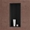 doporro Nicchia Doccia a Parete 30x60x8.3cm, Nicchia Bagno Doccia a Muro a Incasso in Acciaio Inox, Nero