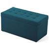 MG Design Pouf contenitore imbottito 45 × 90 cm Blu - capacità ca. 100 L, fino a 300 kg, struttura in legno massiccio, superficie opaca con trama fine, già montato e facile da pulire