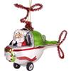 Brubaker Babbo Natale in Elicottero Verde - Palla di Natale in Vetro Dipinto a Mano - Bocca Soffiata Decorazione Dell'Albero di Natale Figure Buffo Ciondolo Decorazione Albero Palla - 11 cm