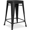 Iconik Interior Tolix Style - Sgabello da bar, design industriale, in acciaio opaco, 60 cm, colore: nero