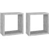 Generico Mensole Parete a Cubo 2 pz Grigio Cemento 30x15x30 cm