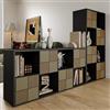 FOERPL Libreria Scaffale Portaoggetti a 8 Scomparti, Mobile di Riordinamento Cubico per Soggiorno, Studio, Ufficio, Camera, Ingresso, 125x30x60cm, Nero