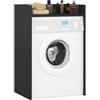 BDW - Armadietto per lavatrice, 97,5 x 64 x 50 cm, per lavatrice e asciugatrice, mobile alto per il bagno, mobile da bagno, colore nero