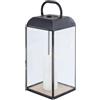 milani home Lanterna in Vetro E Metallo di Design Moderno Stile Minimalista Portacandela, Cm 19,5x19,5x54 H