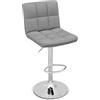 GIANTEX Set di 2/4 Sgabelli Girevoli Altezza Regolabile, Moderni Sgabelli da Bar in Ecopelle con Seduta Regolabile, Poggiapiedi, Base in Metallo, Sgabelli Girevoli Alti per Casa, Pub, Grigio (1)
