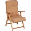 Liberoshopping Poltrona in legno naturale e tessuto imbottito reclinabile 4 Posizioni per casa soggiorno - MOLISANA (Sabbia)