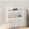 Generico Scarpiera a Muro Bianca 80x18x60 cm in Legno Multistrato,Forniture domestiche,Immagazzinamento e organizzazione,Abbigliamento e sistemazione negli armadi,Scarpiere e organizer per scarpe-806741