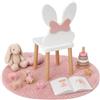 PlayPals Furniture Toddler Chair - Sedia in legno per bambini per uno 2-7 anni, sedia per bambini, sedia per la cameretta dei bambini, coniglietto con fiocco