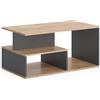 Vicco Tavolino da salotto Hasso, Rovere dorato/antracite, 90 x 49.4 cm, con ripiano per riporre riviste e telecomandi