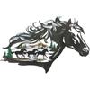 Fdit Decorazione da parete in metallo con cavalli in esecuzione, sculture di animali fatte a mano, finitura rustica, decorazione da parete in metallo per uso interno