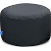 Bruni - Pouf rotondo, per interni ed esterni, ideale come poggiapiedi, per yoga o meditazione, taglia L, colore grigio