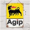 Lotusworld - Targa in Metallo con Scritta Agip Racing Shed Garage, 20 x 30 cm