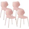 Brigros WeHome - Set 4 Sedie Moderne In Polipropilene Colorato, Sedie Sala Da Pranzo Con Gambe In Metallo, Sedia Cucina Moderna 4 Pezzi 58x47x82 cm, Sedie Colorate Design (Rosa)