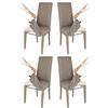 t m c s Tommychairs - Set 4 sedie imbottite con cuffia sfoderabile modello Jazz per cucina, struttura in faggio cappuccino, seduta e schienale imbottiti e rivestiti con cuffia in tessuto marmotta