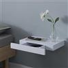 [en.casa] Mensola con Cassetto Consolle da Parete Mensola da Muro Comodino Sospeso con Cassetto Integrato 39,5 x 25 x 5 cm - Bianco